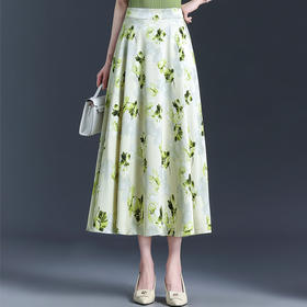 国风印花大摆裙，长款松紧腰A字半身裙MYX-JY-6788-L