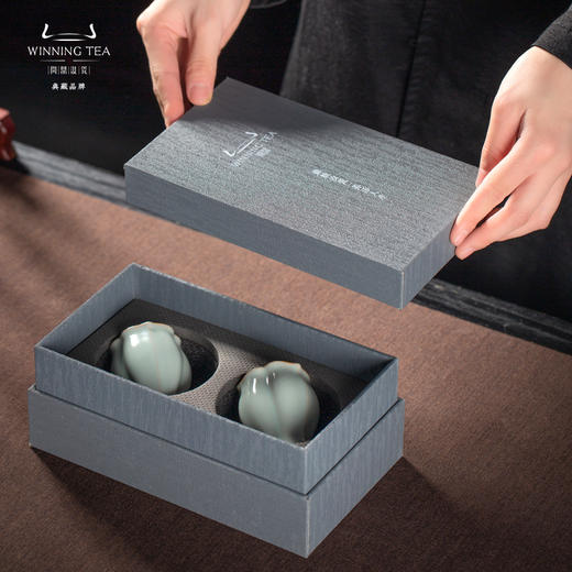 问鼎汝瓷天青癸卯佛手对杯 商品图4