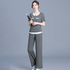 KED-Q435-Y时尚短袖休闲套装女夏季新款圆领T恤衫阔腿裤运动服两件套 商品缩略图7