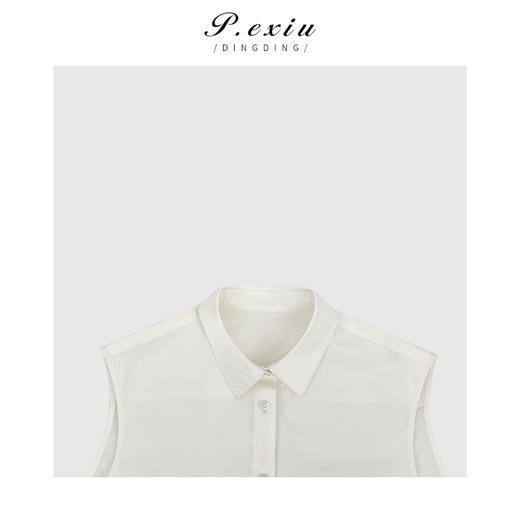 03-4潘依绣丁丁宠粉
叠穿神器 天丝法式单排扣气质百搭无袖衬衫 W-61771 商品图3