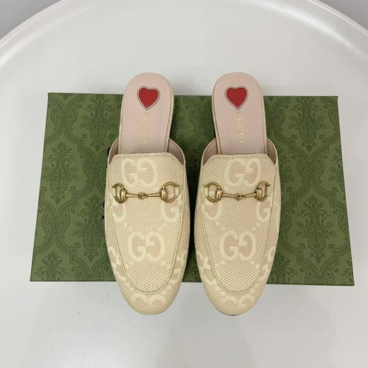 古奇包头半拖鞋女夏外穿穆勒鞋四季新款马衔扣平底鞋懒人凉拖 商品图2