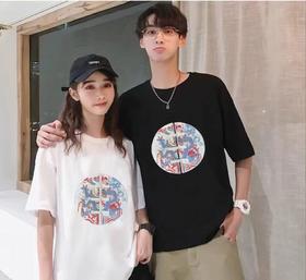 【限时价】喜出100%棉--07国风蓝色龙纹 印花情侣T恤