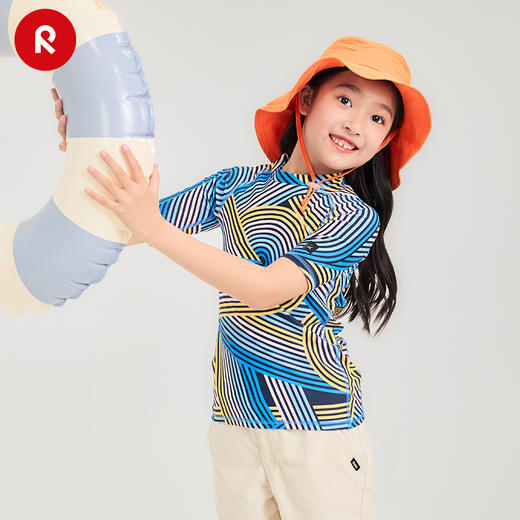 reima女孩儿童大童2024春夏新款海边游泳速干防晒短袖上衣 商品图2