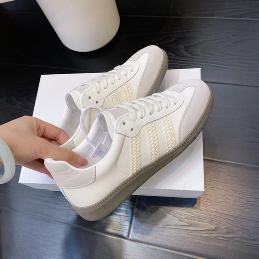 牛皮+羊皮，真皮德训鞋！纪华菲年新款银蕾丝德训鞋+送绸缎鞋带，两种不同穿法！ 商品图8