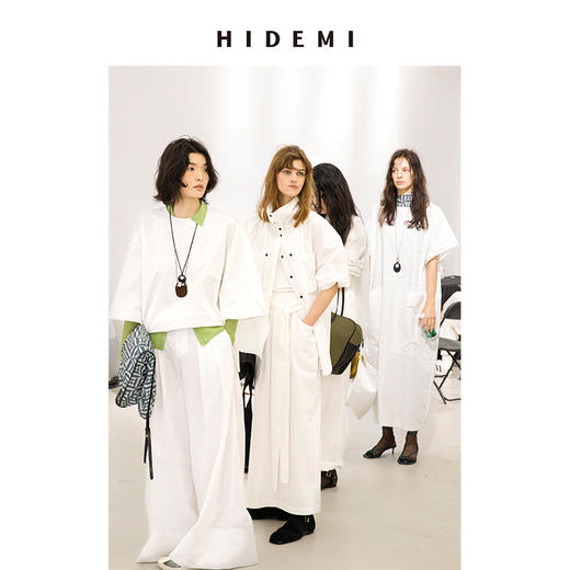 HIDEMI 极简圆领廓形设计感廓形袖白色衬衫 商品图1