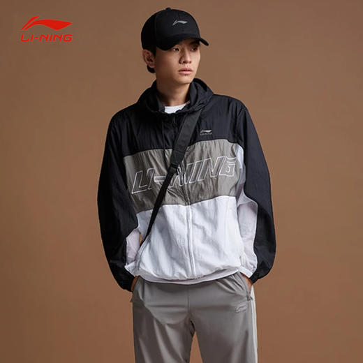 【S断码】李宁外套男防晒皮肤衣宽松休闲连帽长袖运动服AFDR189【库存有限，如无货将做退款，介意慎拍！】 商品图4