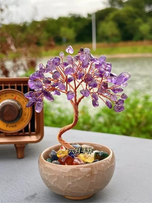 【桌面氛围感好物】天然水晶树 前程似锦上岸树 挑选大颗粒且亮黄的 树形茂密 实物成色很好哟～ 商品图5