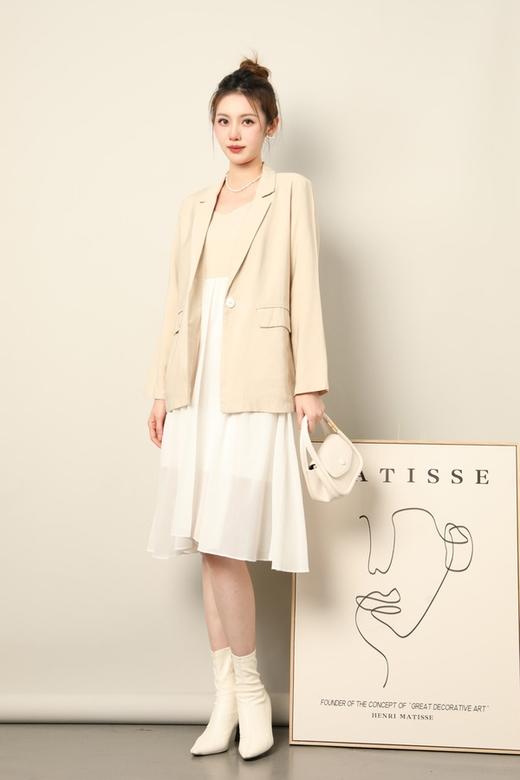 NOIR 浅杏色拼接吊带背心裙西装套装 16420 商品图1