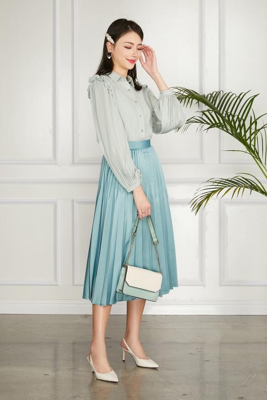 Le Malene 泡泡袖压褶衬衣 11224 商品图1