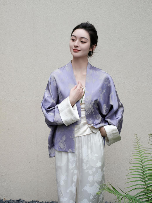 盛唐婧 |双面穿凤戏牡丹真丝外套 商品图6