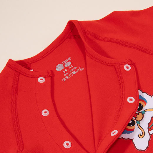 贝贝怡宝宝满月服四季喜庆哈衣百天红色打底睡衣春秋季新生儿爬服连体衣ZB1DL014 商品图3