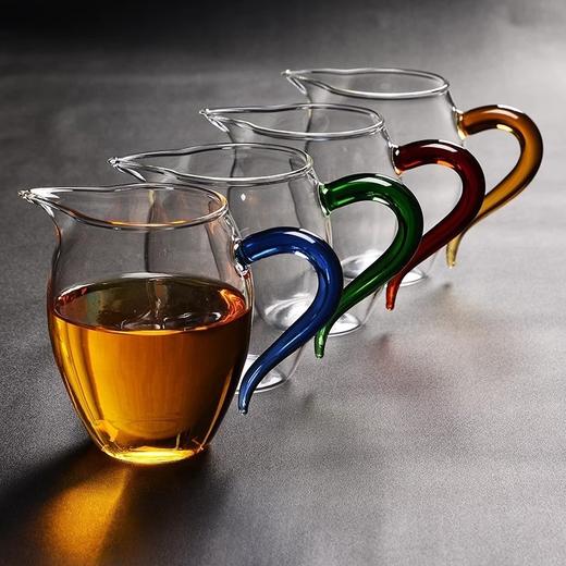 益思泉丨 彩把玻璃公道杯 茶海 高硼硅耐热玻璃 茶具 分茶器 360ml 商品图0