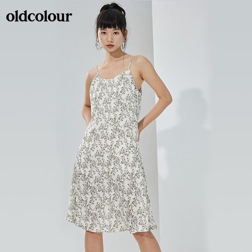 oldcolour2022夏季新品碎花吊带连衣裙 商品图4