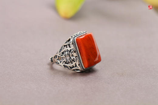 南红戒指【虹】，925银镶 商品图2