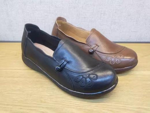春季新款豪行真皮休闲女鞋22146068平底套脚低跟中年单鞋正品 商品图2