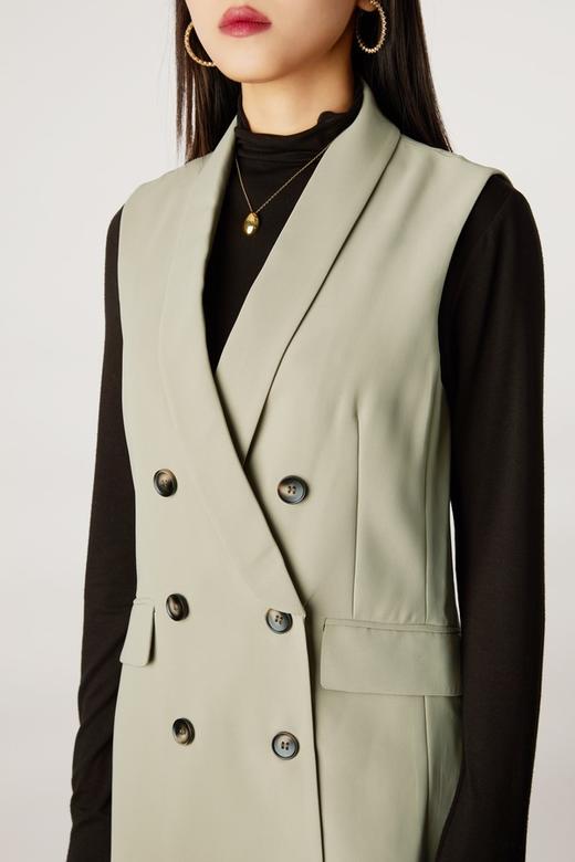 ESTELLICA 绿色双排扣马甲外套 11114 商品图3