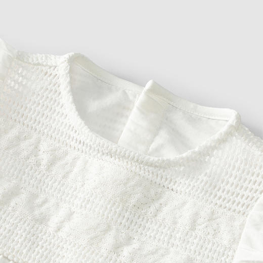 英氏-童衣类（夏）H4英针圆领短套衣英氏白100CM 商品图2