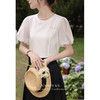 鹿向南「恋诗日志」白色圆领T恤女2024夏季新款显瘦基础体恤上衣L35915 商品缩略图3