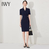IWY/藏青色西装连衣裙短袖售楼部高级感设计师修身气质职业装裙子24Q520 商品缩略图3