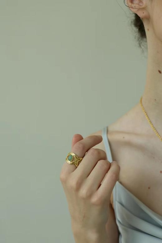 SOL DE VERANO 红墙系列亚马逊石宽戒指 商品图0