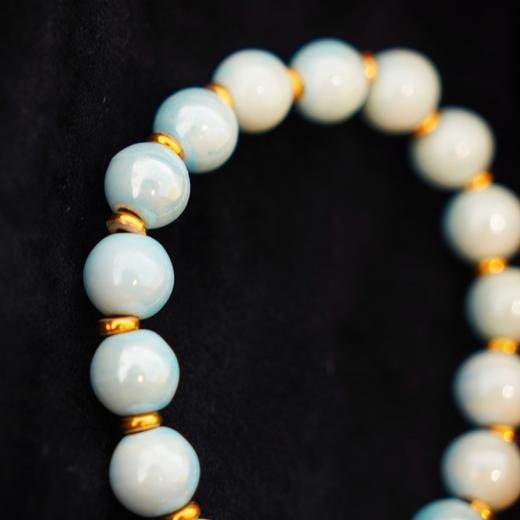 【敦煌淡蓝香灰瓷手串】敦煌福泽小众轻奢手串 中式国风香灰瓷手串 商品图4