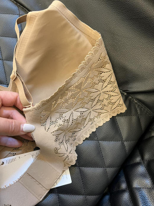 410-3 LP蕾丝无痕聚拢文胸 黑色 珍珠白 裸肤色 奶咖色 商品图12