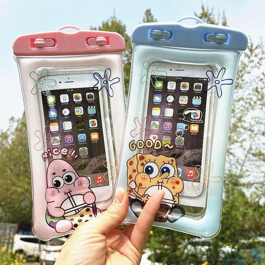 【2个装！可爱卡通手机防水袋】流沙气囊 漂浮防水套触屏 漂流游泳泼水节 商品图0