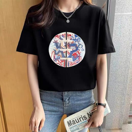 【限时价】喜出100%棉--07国风蓝色龙纹 印花情侣T恤 商品图2