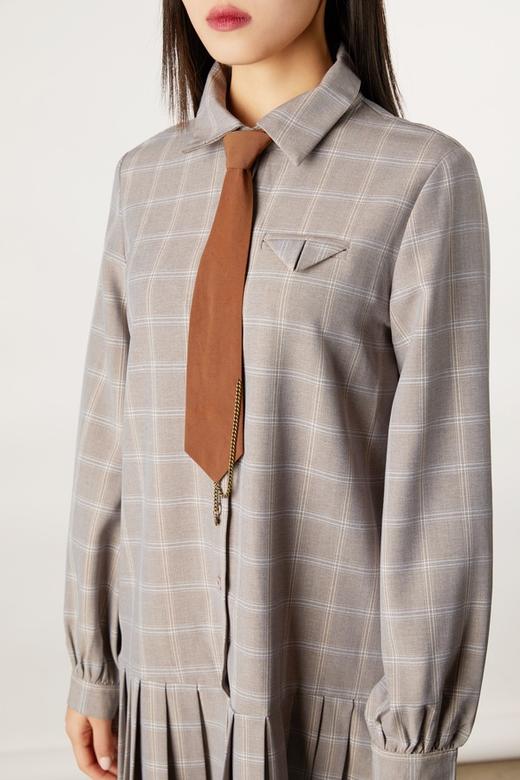 Stay2Weeks 领带装饰格纹压褶连衣裙 11134 商品图3