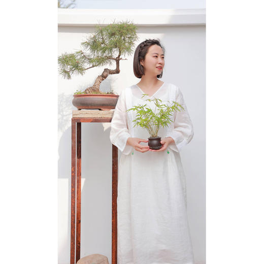 【线上专属】连衣裙（23707353-苎麻纱白） 商品图3
