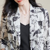 米思阳2025夏季新款水墨国风天丝西装设计感原创印花宽松上衣1005 商品缩略图4