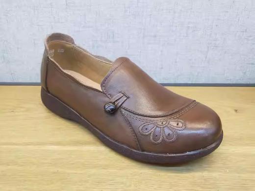 春季新款豪行真皮休闲女鞋22146068平底套脚低跟中年单鞋正品 商品图1