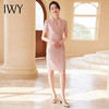 IWY/粉色西装连衣裙短袖美容院高级感设计师修身气质职业装ol裙子24Q520 商品缩略图0