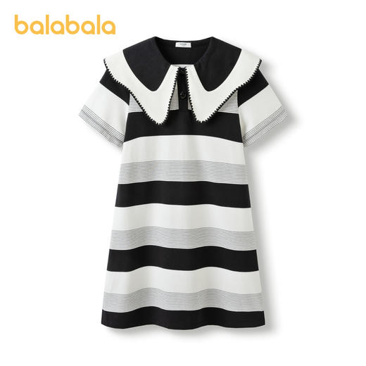 巴拉巴拉女童裙子儿童连衣裙新款夏装中大童条纹撞色大翻领潮 商品图4