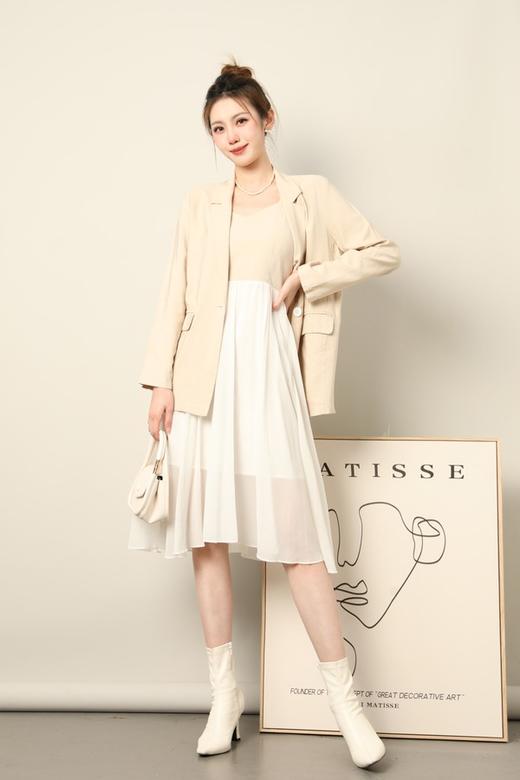 NOIR 浅杏色拼接吊带背心裙西装套装 16420 商品图2