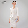 IWY/杏色西装连衣裙七分袖工装裙美容院工装主持人高端ol商务裙子23Q472 商品缩略图0