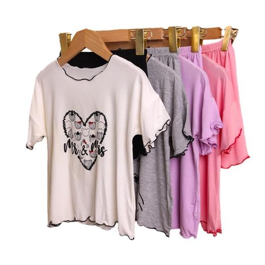 女童睡衣居家服儿童空调服夏季母女亲子装家居服冰丝薄短袖短裤套装薄款 商品图4