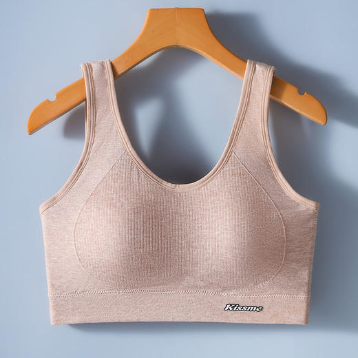 【薄棉舒适，显瘦美背】简约圆领棉质美背薄款内衣女，小清新美背必备，无钢圈杯垫舒适亲肤，轻盈薄款运动文胸，大胸显小，跑步防震防下垂，舒适无压力！ 商品图7