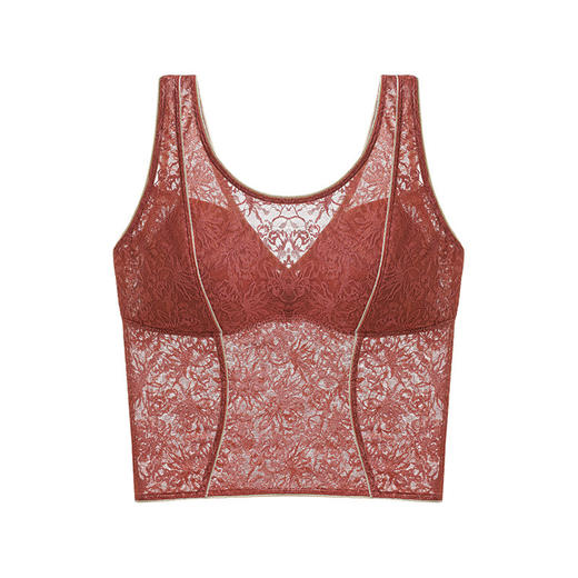 瞬间清爽，360度通透！蕾丝提花美背背心女，一体式带杯垫，聚拢固定，宽肩修身。夏日必备！ 商品图7