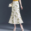 印花长款鱼尾裙，后腰松紧通勤半身裙MYX-JY-6787-L 商品缩略图2