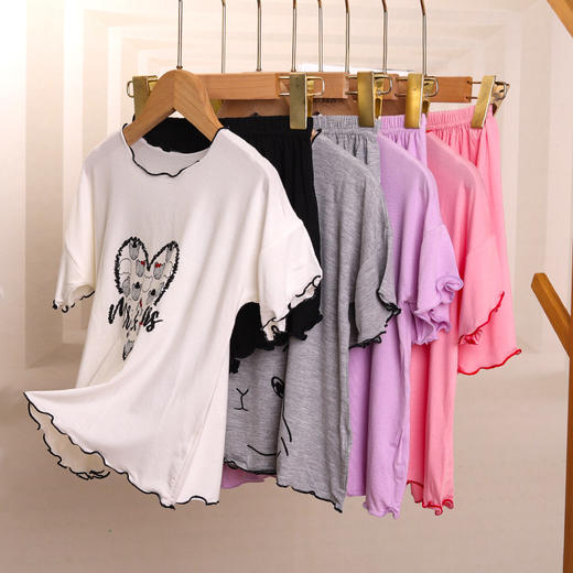 女童睡衣居家服儿童空调服夏季母女亲子装家居服冰丝薄短袖短裤套装薄款 商品图3