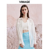 VIMAGE纬漫纪夏季新款舒适清爽外搭防晒衣显瘦百搭时尚白色衬衫V2109708 商品缩略图3