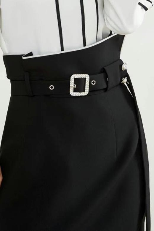 CHUANMENG 高腰绑带装饰开衩半裙 11167 商品图3