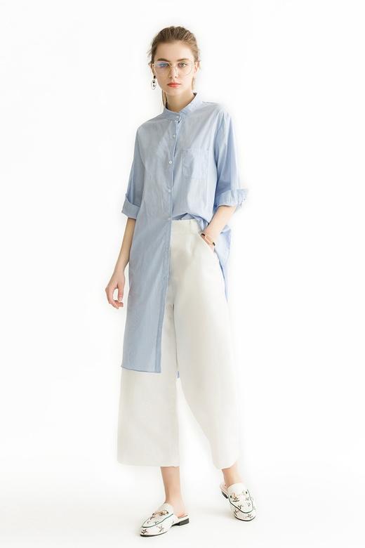 MYMO 白色不修边阔腿裤 1528 商品图4