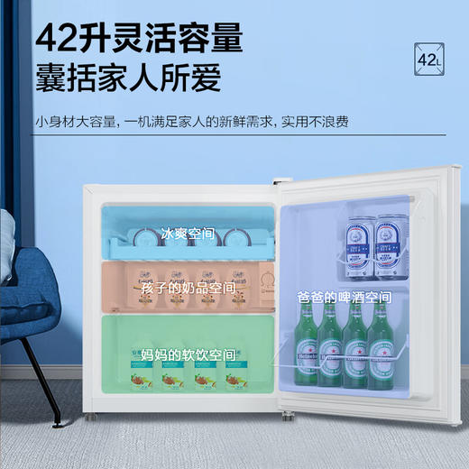 海尔42升单门电冰箱一级能效迷你小户型家用租房宿舍办公室节能省电低音微型冷藏2人可用 商品图1