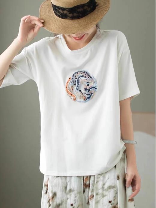 【限时价】喜出100%棉-05国风凤凰图印花情侣T恤 商品图0