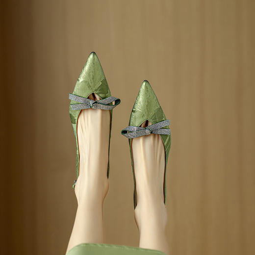 【预售5天】国风新中式，里外全皮尖头高跟凉鞋DB&M5911 商品图7