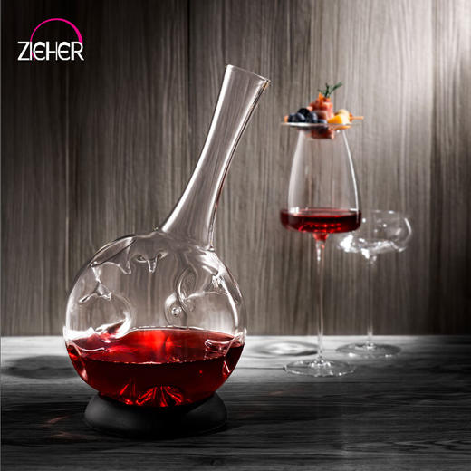 ZIEHER德国进口手工水晶玻璃高档红酒杯白葡萄杯香槟杯甜烈酒杯醒酒器 750mlEDDY湍流醒酒器（1只） 商品图0