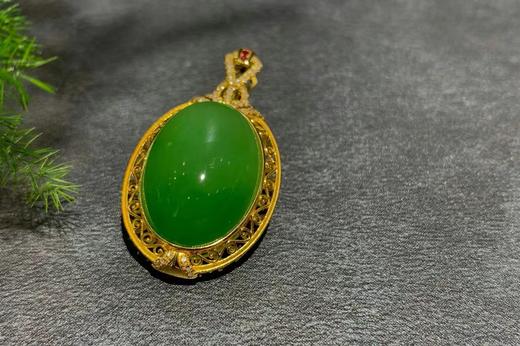 【御珠宫坊】金镶碧玉吊坠 商品图3