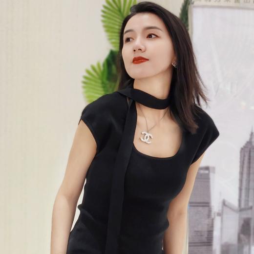 【破价】N°28【围巾针织T】百搭纯色显瘦T恤针织衫短袖9A21M028 商品图1